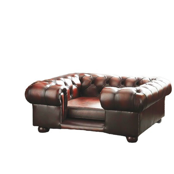Lincoln Dog Bed Brown Leather