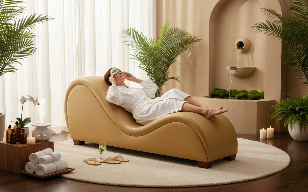 Hathor Leather Yoga Chair Relax Couch and Love Lounge Chair Gold