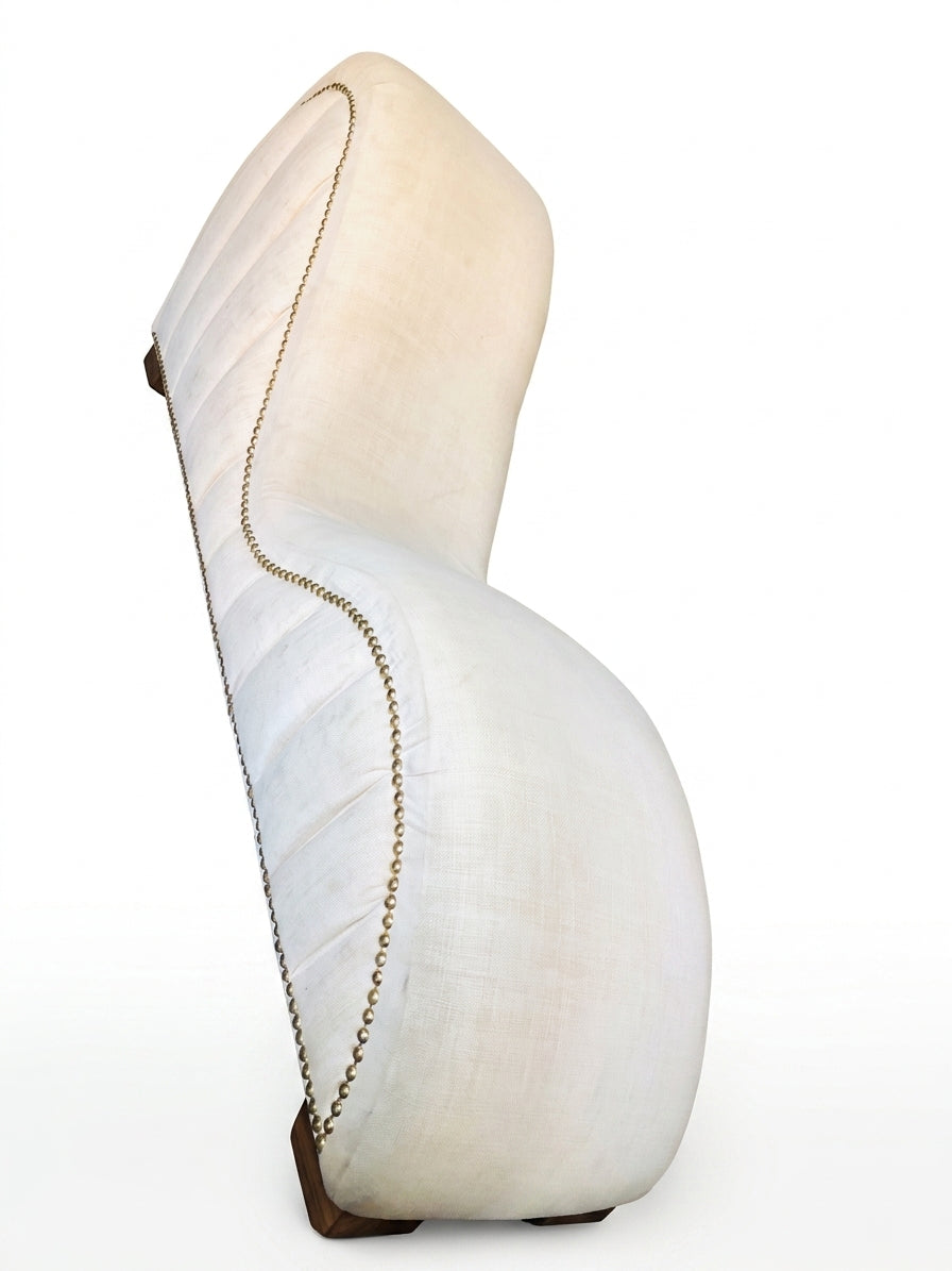Hedone Tantra & Relax Chair - Cream Metallic Novelty Jacquard Fabric