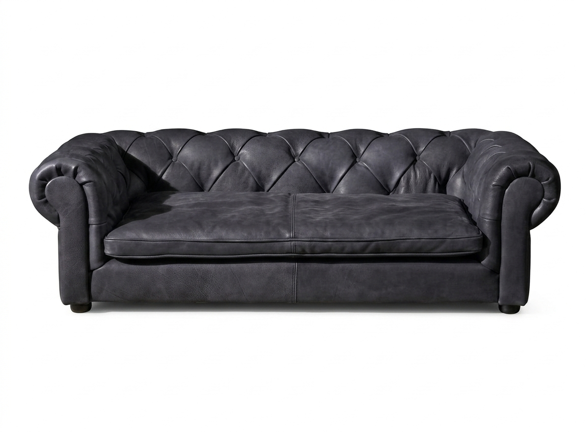 Victorian Dog Bed Safari Black - Suede