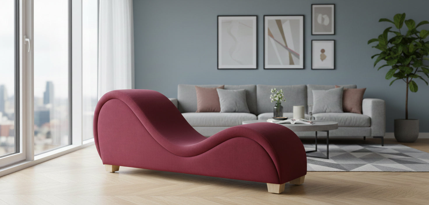 Hathor Leather Yoga Chair Relax Couch and Love Lounge Chair - Burgundy