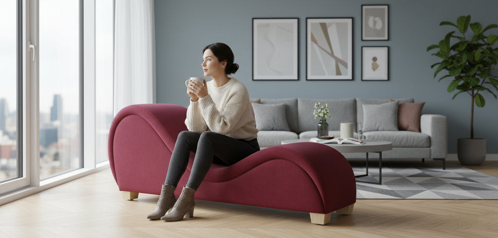 Hathor Leather Yoga Chair Relax Couch and Love Lounge Chair - Burgundy