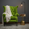 Chesterfield High Back Wing Chair in Mangrove