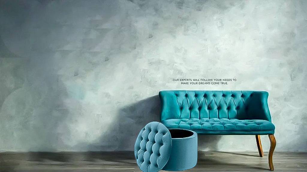 Baroque Tufted Lid Round Ottoman Storage Teal