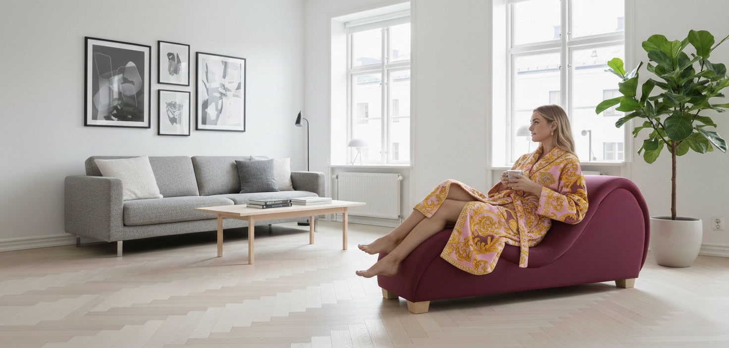 Hathor Leather Yoga Chair Relax Couch and Love Lounge Chair - Burgundy