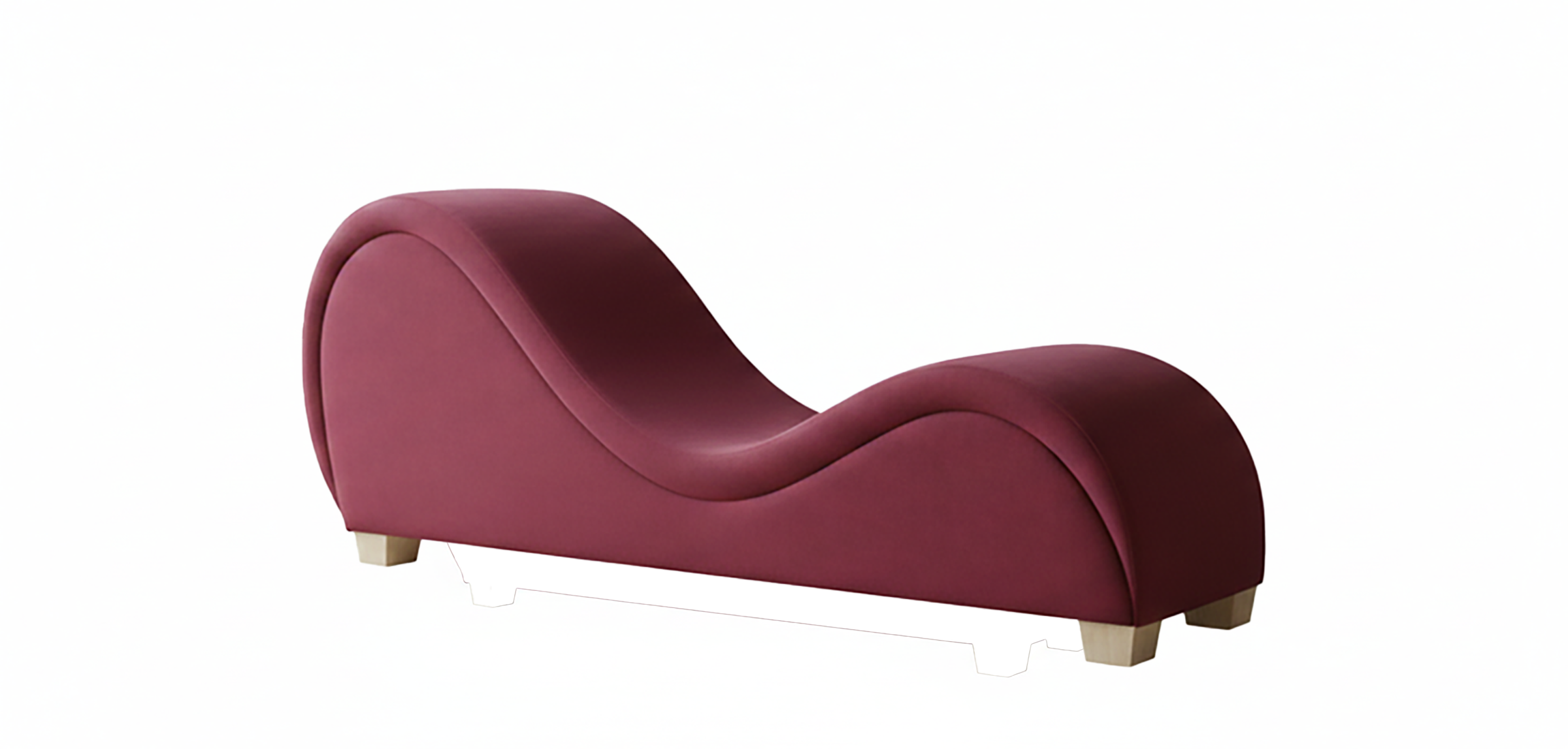 Hathor Leather Yoga Chair Relax Couch and Love Lounge Chair - Burgundy